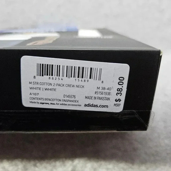 Adidas Men's Performance Moisture Wicking Crew Neck WhiteTees Size‎ M - Picture 4 of 4